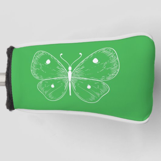 Delicate Vlinder Schets Golfheadcover (Voorkant)