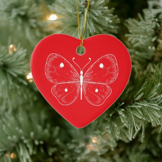 Delicate Vlinder Schets Keramisch Ornament (Boom)