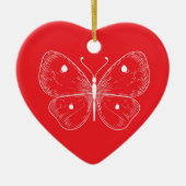 Delicate Vlinder Schets Keramisch Ornament (Voorkant)