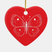 Delicate Vlinder Schets Keramisch Ornament (Achterkant)