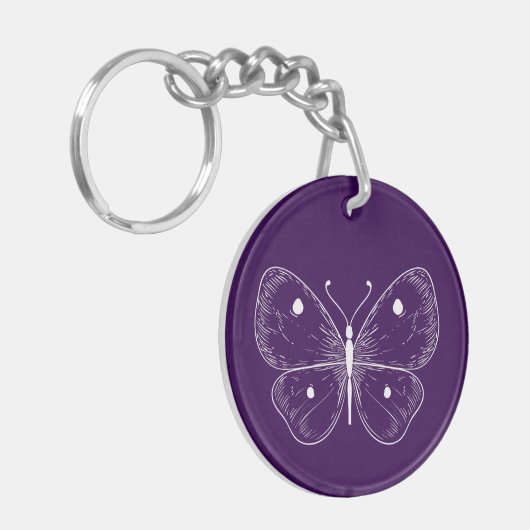 Delicate Vlinder Schets Sleutelhanger (Voorkant Links)