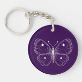 Delicate Vlinder Schets Sleutelhanger (Voorkant)