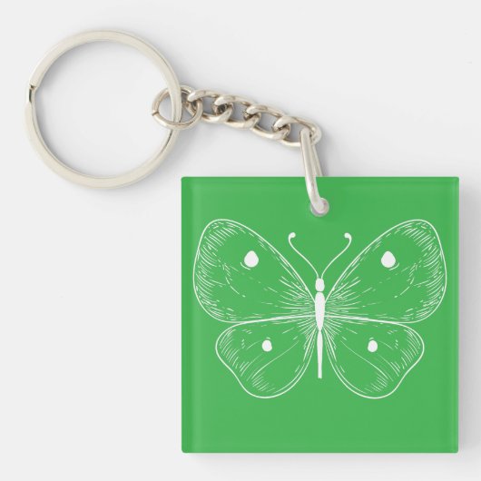 Delicate Vlinder Schets Sleutelhanger (voorkant)