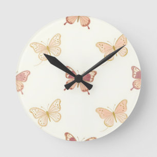 Delicate Vlinders Naadloos Patroon Ronde Klok