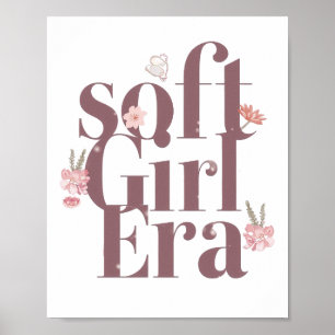 Delicate vrouwelijke script met bloemen poster