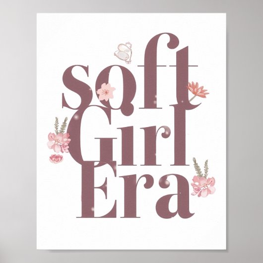 Delicate vrouwelijke script met bloemen poster (Voorkant)