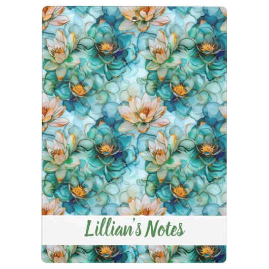 Delicate Water Lily Pattern Name Klembord (Achterkant)