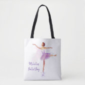Delicate Watercolor Ballet Dancer - Jouw tekst op Tote Bag (Voorkant)