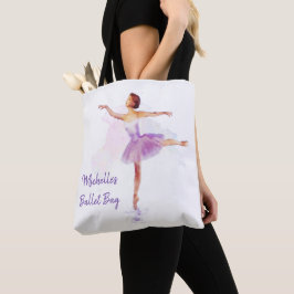 Delicate Watercolor Ballet Dancer - Jouw tekst op Tote Bag