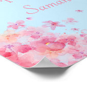 Delicate Watercolor Bloem Bruiloft Poster (Hoek)