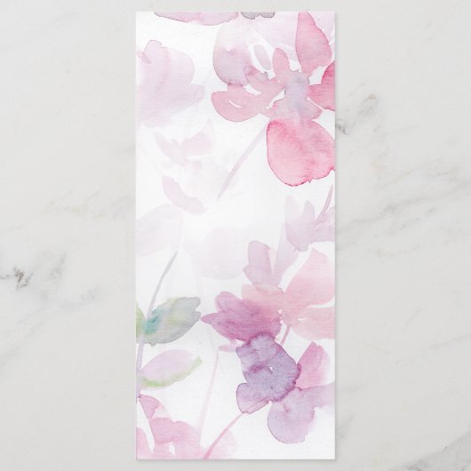 Delicate Watercolor Bloemen Trouwkaart MENU (Achterkant)