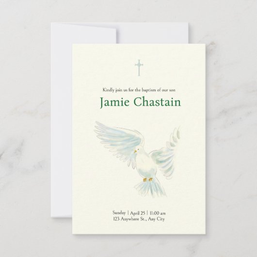 Delicate Watercolor Dove Doop I Kaart (Voorkant)