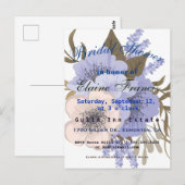 Delicate Watercolor Lavendel Anemoon Bruidsdouche Briefkaart (Voorkant / Achterkant)