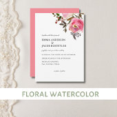 Delicate Watercolor Tropische Lente Rozen Kaart