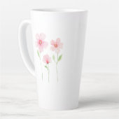 Delicate Watercolor Wildebloemen Latte Mok (Linkerhoek)