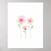 Delicate Watercolor Wildebloemen Poster (Voorkant)