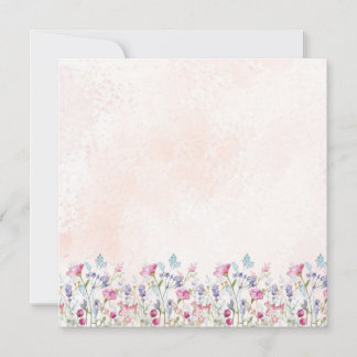 Delicate Watercolor Wildflower Pink Blank Card Bedankkaart