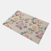 Delicate watercolorrozen in zachte pastelkleuren deurmat (Schuin)