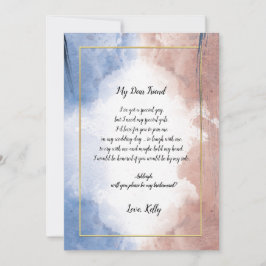 Delicate waterverf allude zal mijn bruidsmeisje zi kaart