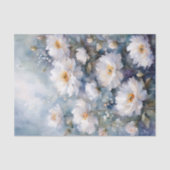 Delicate Waterverf Artistic White Blooms Tissuepapier (Voorkant)