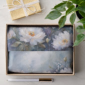 Delicate Waterverf Artistic White Blooms Tissuepapier (Geschenk)