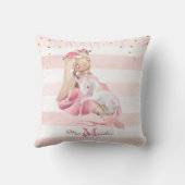 Delicate Waterverf Ballerina en Baby Unicorn Th Kussen (Achterkant)