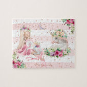 Delicate Waterverf Ballerina en Unicorn Monogram Legpuzzel (Horizontaal)