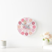 Delicate Waterverf Ballerina en Unicorn Monogram Ronde Klok (Huis)