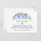 Delicate Waterverf Blauwe Bloemige Baby Shower Informatiekaartje (Voorkant / Achterkant)