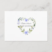 Delicate Waterverf Blauwe Bloemige Baby Shower Informatiekaartje (Achterkant)