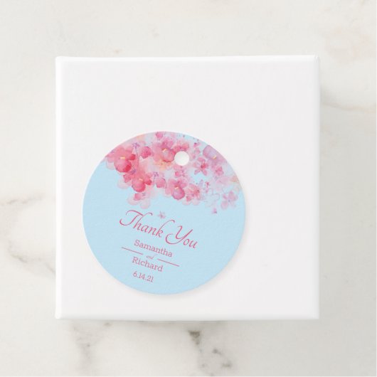 Delicate Waterverf Bloemen Bedankjes Labels (In situ)