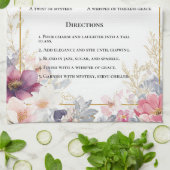 Delicate Waterverf Bloemen Border Art Theedoek (Gevouwen)