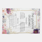 Delicate Waterverf Bloemen Border Art Theedoek (Horizontaal)