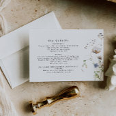 Delicate Waterverf Bloemen bruiloft Details Informatiekaartje