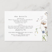 Delicate Waterverf Bloemen bruiloft Details Informatiekaartje (Voorkant)