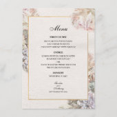 Delicate Waterverf Bloemen Bruiloft Menu (Voorkant)