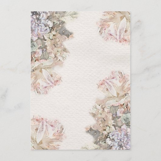 Delicate Waterverf Bloemen Bruiloft Menu (Achterkant)