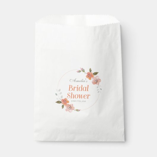 Delicate Waterverf Bloemen Sinaasappel Vrijgezelle Bedankzakje (Voorkant)