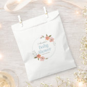 Delicate Waterverf bloemenblauw Baby shower Bedankzakje (Geknipt)