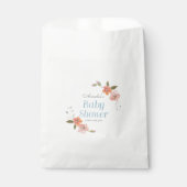 Delicate Waterverf bloemenblauw Baby shower Bedankzakje (Voorkant)