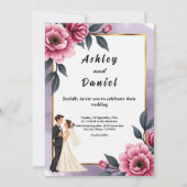 Delicate Waterverf Bloemenbruid en bruidegom bruil Kaart (Voorkant)