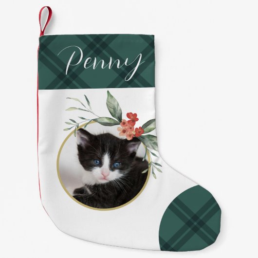 Delicate Waterverf bloemenkerst Kleine Kerstsok (Voorkant)