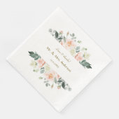 Delicate Waterverf Blush White Flowers Wedding Servet (Hoek)