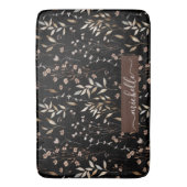 Delicate Waterverf Brown Flowers Leaves Pattern Badmat (Voorkant Verticaal)