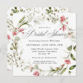 Delicate Waterverf Bruiloftsdouche voor de Bruid Kaart (Voorkant / Achterkant)