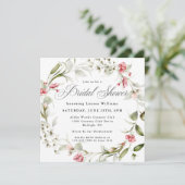 Delicate Waterverf Bruiloftsdouche voor de Bruid Kaart (Staand voorkant)