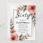 Delicate Waterverf Floral Lijst Zomerverjaardag Kaart (Voorkant)