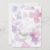 Delicate Waterverf Flower Wedding Invitation Kaart (Achterkant)