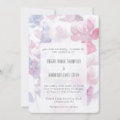 Delicate Waterverf Flower Wedding Invitation Kaart (Voorkant)