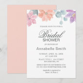 Delicate Waterverf Flowers. Bloemen Vrijgezellenfe Kaart (Voorkant / Achterkant)